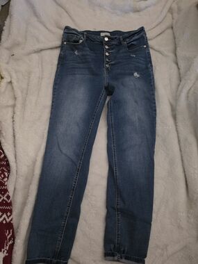 Women's High-Rise Button-Fly Jeans in Medium Blue